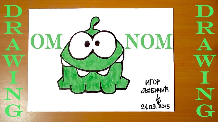 How to draw OM NOM from Cut the Rope Easy, draw easy stuff but cool | SPEED ART