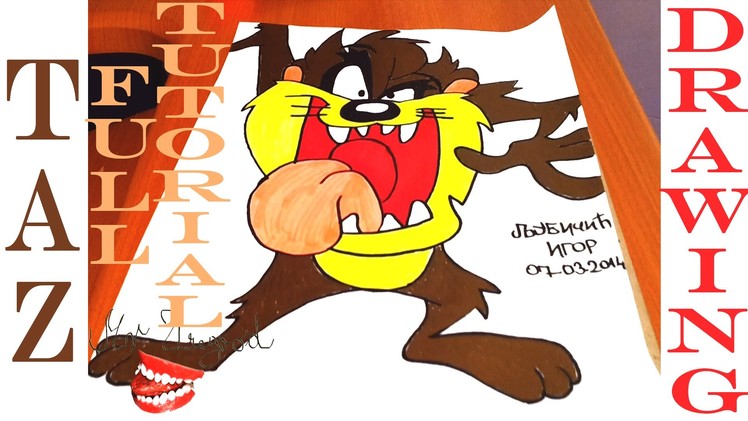 How to draw TAZ Step by Step Easy, Tasmanian Devil-Taz-Mania, Looney Tunes cartoons | FULL