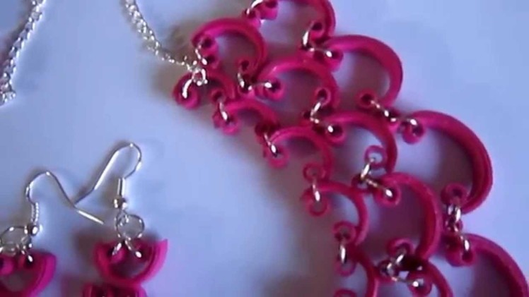 Paper Quilling Half Curve Jewelry Set (FAH242) - Not Tutorial