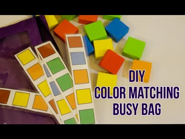 DIY Busy Bag with Colored Blocks