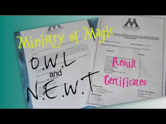 DIY Harry Potter Exam Grade Certificates! I O.W.L and N.E.W.T result certificates!