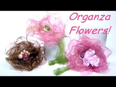DIY organza flower hairclips