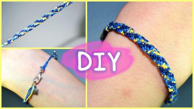DIY: Striped Friendship Bracelet - Easy & quick - Using Thread | Reem Noobo