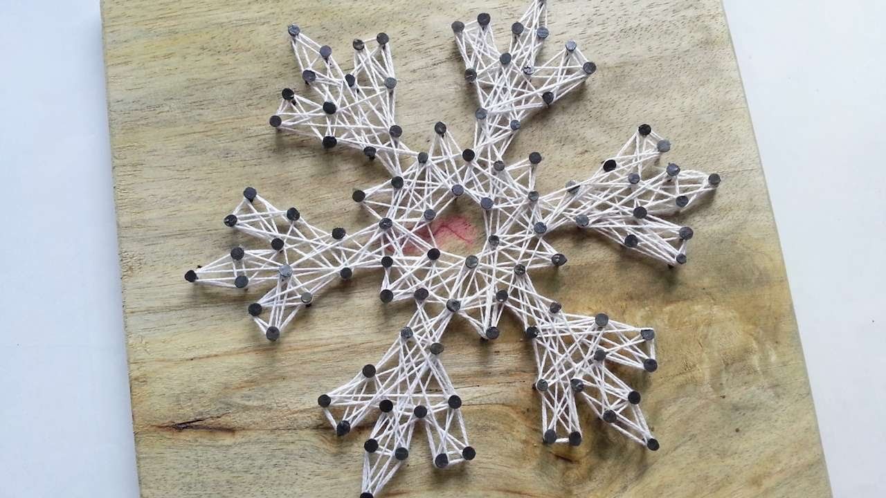 How To Create A Snowflake String Art DIY Home Tutorial Guidecentral