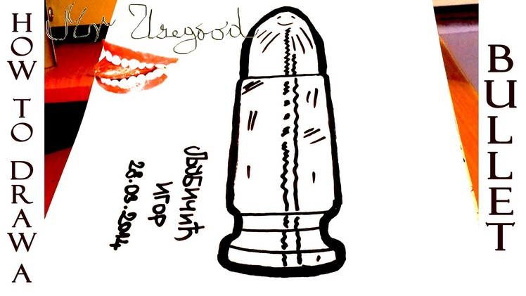 How to draw a BULLET Step by Step EASY | Cartoon Bullet | For kids | draw easy stuff but cool