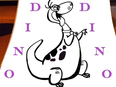 How to draw a Dinosaur DINO Easy - The Flintstones - Cartoon Network | draw easy stuff, SPEEDY