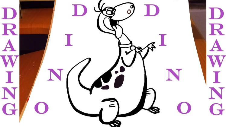 How to draw a Dinosaur DINO Easy - The Flintstones - Cartoon Network | draw easy stuff, SPEEDY