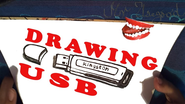 How to draw a USB Easy 3D with Charcoal for kids, draw easy stuff but cool 3D | SPEED ART