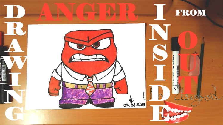 How to draw ANGER from INSIDE OUT characters Disney Easy,draw easy stuff but cool|SPEED ART