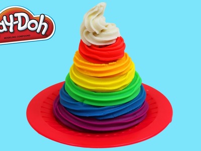 Play Doh Rainbow Swirl Ice Cream Fun & Easy DIY Play Dough Dessert Creations!