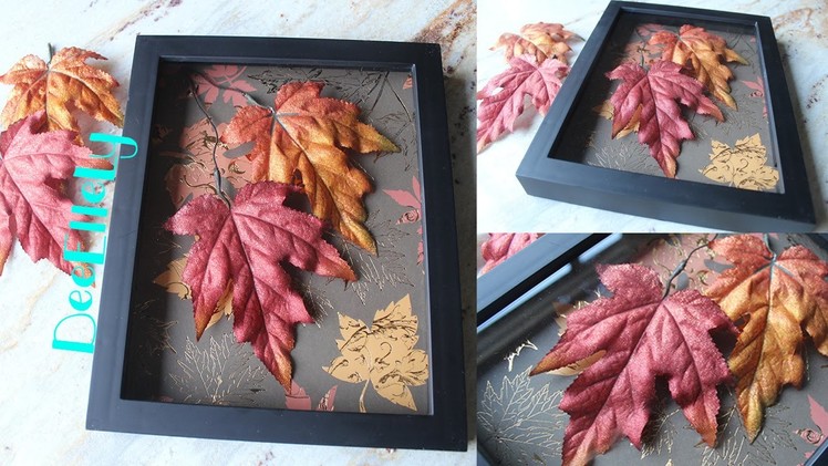 DIY Apartment.Room Decor: Autumn Leaves Shadow Box