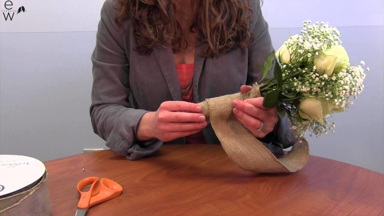 DIY Bouquet Wrap with 2 5" Burlap Ribbon