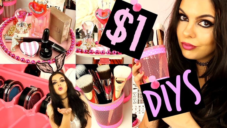 DIY Dollar Tree Makeup Organization | Pink Girly Makeup Vanity Ideas