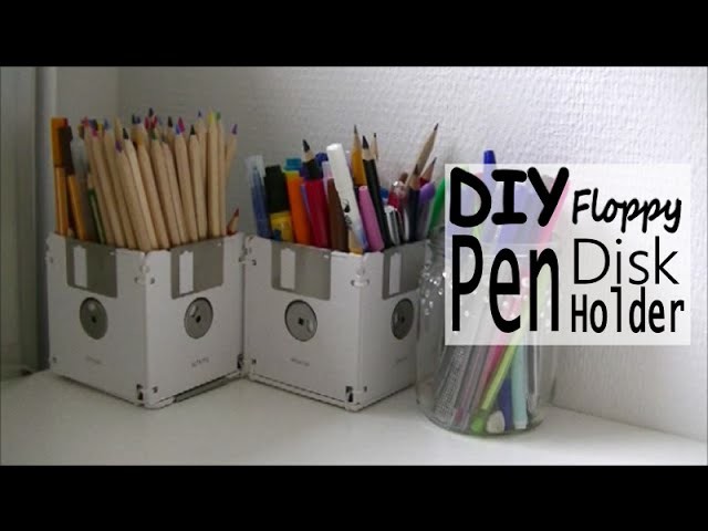 DIY Floppy Disk Pen Holder
