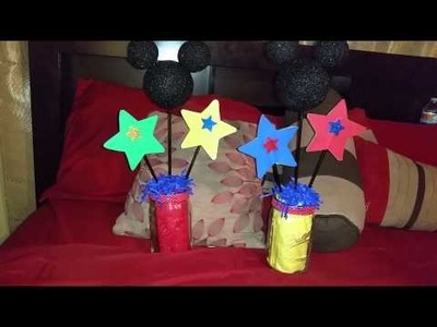 DIY Mickey Mouse centerpieces for birthday party!!