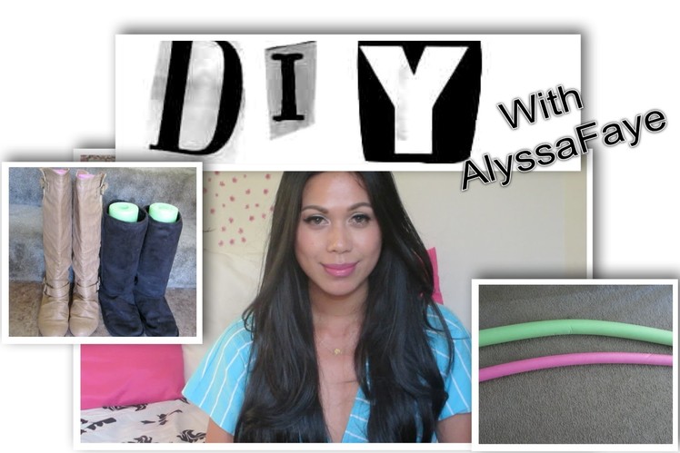 (DIY) QUICK & EASY TURN YOUR POOL NOODLE IN TO BOOT FILLER - AlyssaFaye