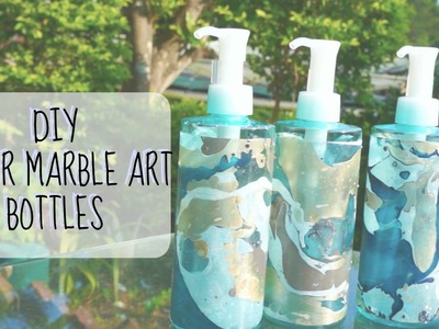 DIY Water Marble Art Bottles