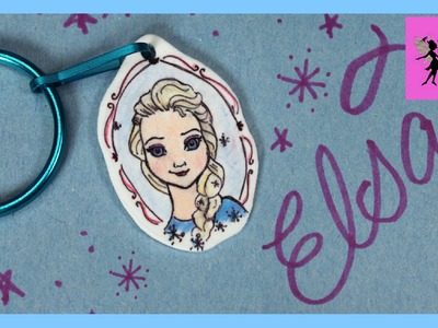 FROZEN ELSA Shrinks! How To Make Kids Disney Frozen Keychain DIY Jewelry
