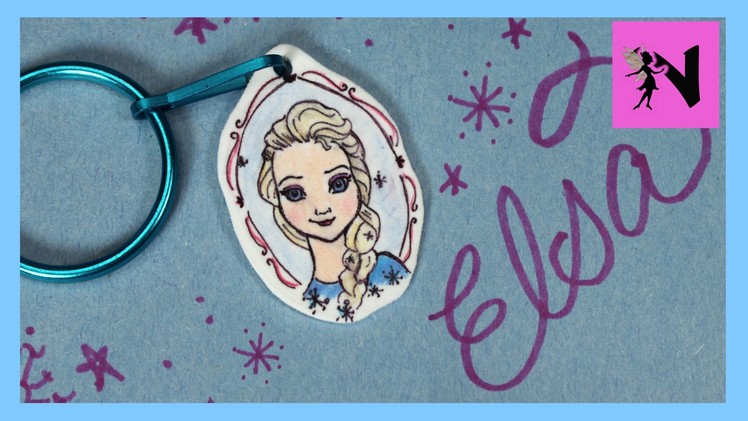 FROZEN ELSA Shrinks! How To Make Kids Disney Frozen Keychain DIY Jewelry