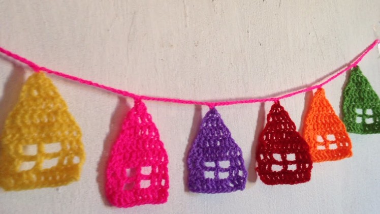 How To Crochet  Little Houses Garland For Decoration - DIY Crafts Tutorial - Guidecentral