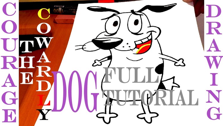 How to draw COURAGE The Cowardly Dog Step by Step EASY, draw easy stuff but cool, FULL