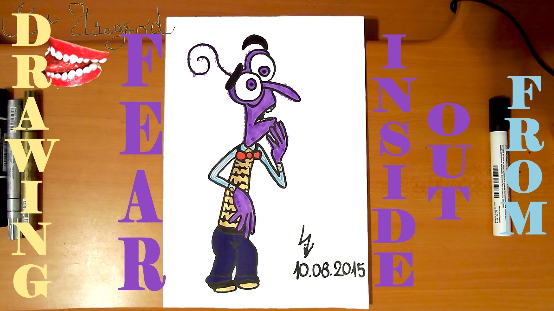 How to draw FEAR from INSIDE OUT characters Disney Easy,draw easy stuff