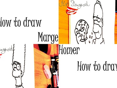 How to draw Homer Simpson and Marge Step by Step Easy, draw easy stuff but cool on paper