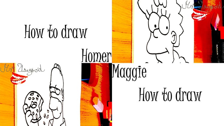 How to draw HOMER SIMPSON and MAGGIE EASY on paper | draw easy stuff but cool | SPEED ART