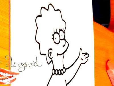How to draw LISA SIMPSON STEP BY STEP Easy on paper | Full Body, draw easy stuff but cool