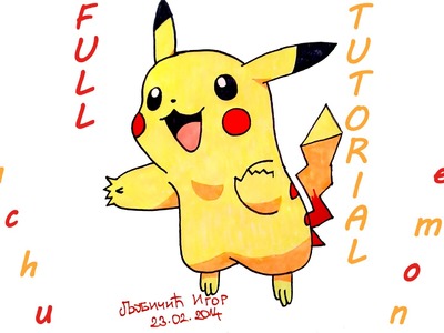 How to draw PIKACHU STEP BY STEP for kids EASY-Pokemon Characters|draw easy stuff but cool, FULL