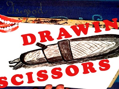 How to draw SCISSORS Easy 3D with Charcoal for kids, draw easy stuff but cool 3D | SPEED ART