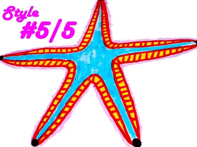 How to draw STARFISH Easy - Realistic animals, draw easy stuff but cool, SPEED ART, #5.5