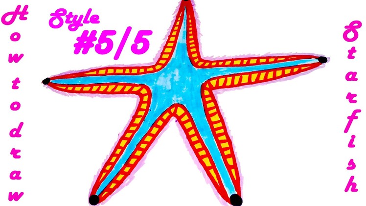 How to draw STARFISH Easy - Realistic animals, draw easy stuff but cool, SPEED ART, #5.5