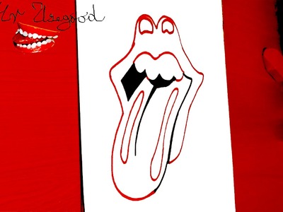 How to draw the ROLLING STONES Logo EASY | draw easy stuff.things but cool on paper, SPEED ART