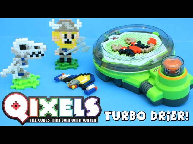 Qixels Turbo Drier DIY 8 Bit Pixel Art Dinosaur Viking Moose Toys