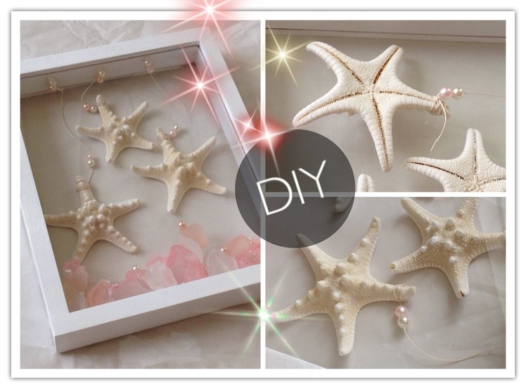 DIY : Creative Starfish & Pink Crystals Wall Frame