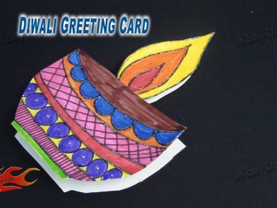 DIY Diwali Greeting Card (School Project for Kids)| How to make |JK Easy Craft 077