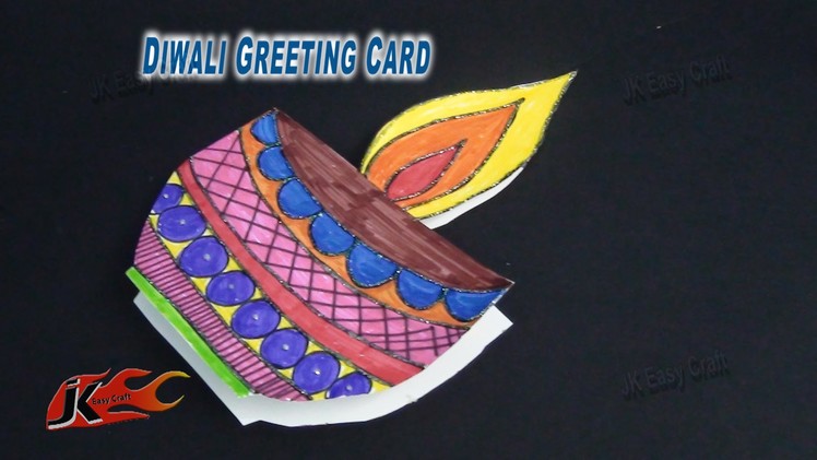 DIY Diwali Greeting Card (School Project for Kids)| How to make |JK Easy Craft 077
