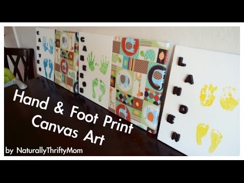 DIY Hand & Foot Print Canvas Keepsake. Toddler Activity