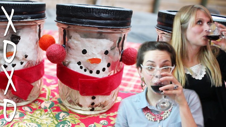 DIY Snowman Mason Jars for edible gifts