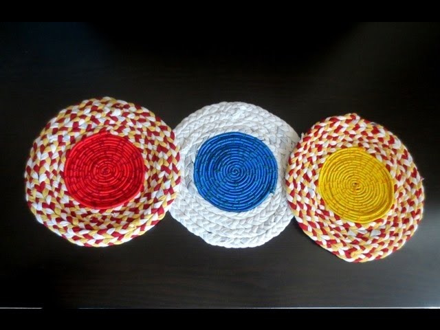 DIY T-shirt Yarn Coasters