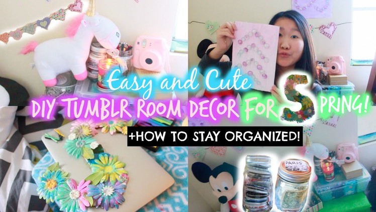 DIY Tumblr Room Decor for Spring! + Organization for Cheap♡