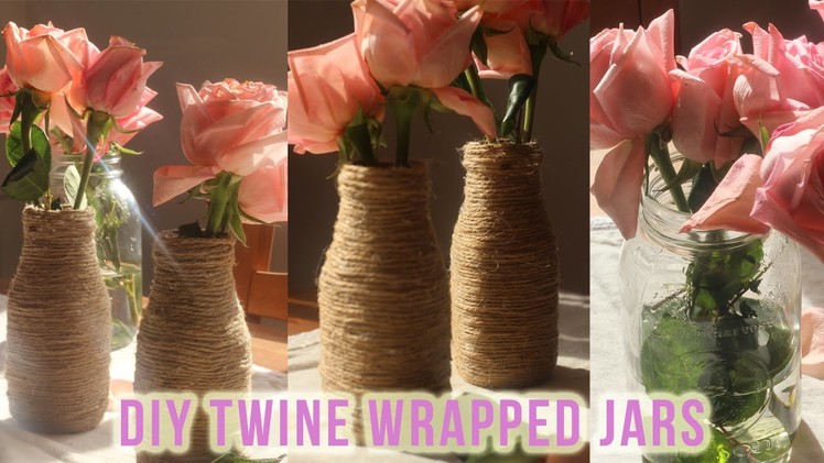 DIY Twine Jars! Rustic Wedding Centerpieces