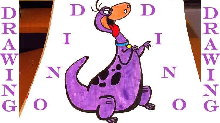 How to draw a Dinosaur DINO Easy - The Flintstones - Cartoon Network | draw easy stuff | SPEEDY
