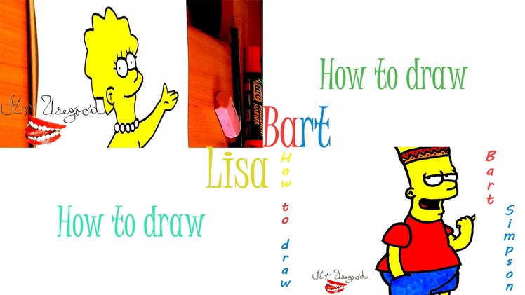 How to draw BART SIMPSON and LISA SIMPSON Full Body Step by Step EASY, draw easy stuff but cool