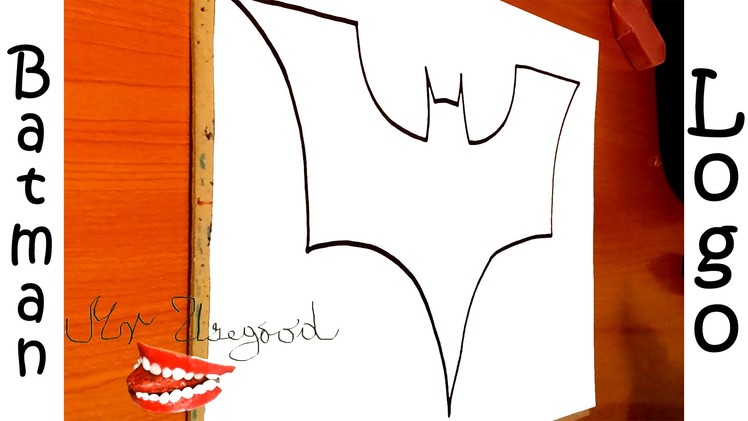 How to draw Batman Logo EASY | Superheroes Logos, draw easy stuff but cool,SPEED ART,#1.2