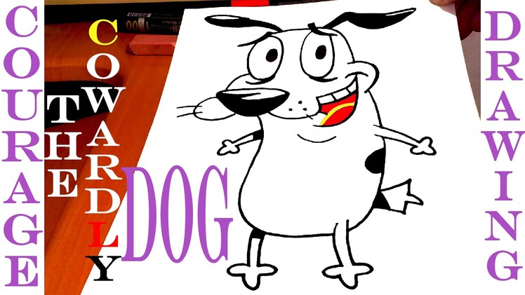 How to draw COURAGE The Cowardly Dog EASY, Pencil, draw easy stuff but cool | SPEED ART