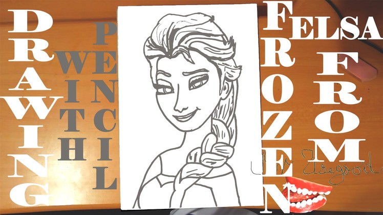 How to draw ELSA from FROZEN FEVER Easy DISNEY,draw easy stuff but cool.cute,PENCIL,SPEED ART