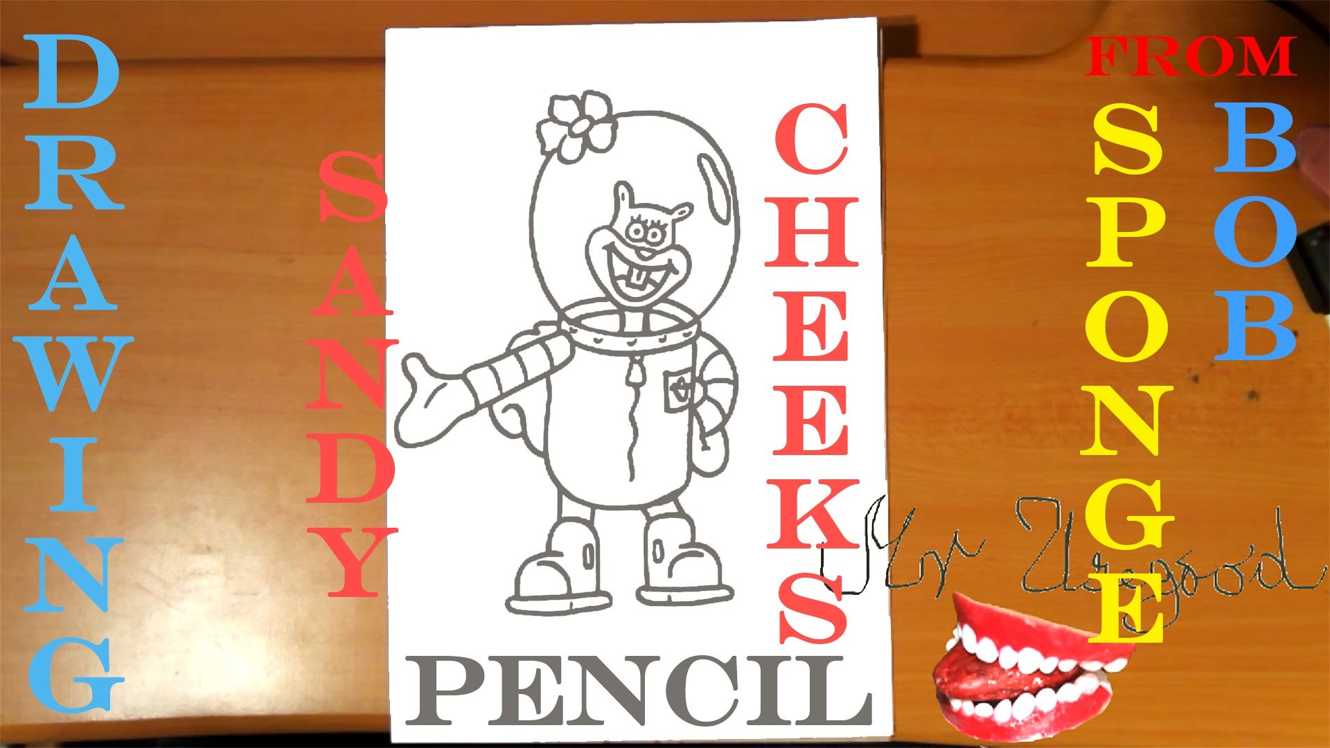 How to draw SANDY CHEEKS from Spongebob EASY | draw easy stuff, PENCIL | SPEED ART