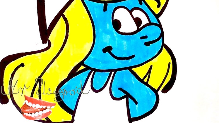 How to draw SMURFETTE EASY - The Smurfs cartoon | A Girl Smurf | draw easy stuff | SPEEDY